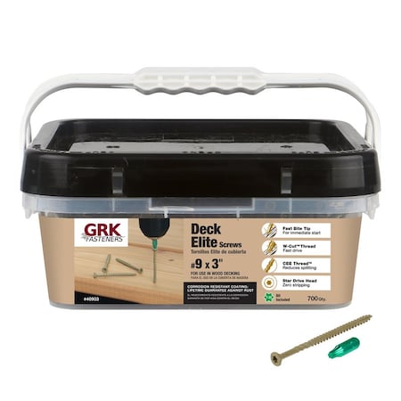 Grk Fasteners Deck Screw, #9 x 3 in, Flat Head, Torx Drive 40903